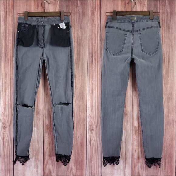 Mother Womens Size 27 High Waisted Looker Dagger Ankle Fray A Lacey Saloon Jeans - Picture 2 of 14